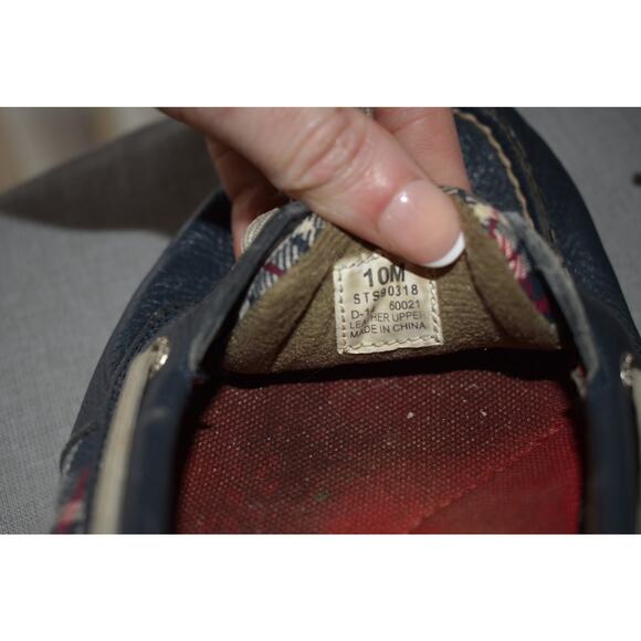 Sperry Top Sider Navy Blue Plaid Size 10 - Picture 2 of 5